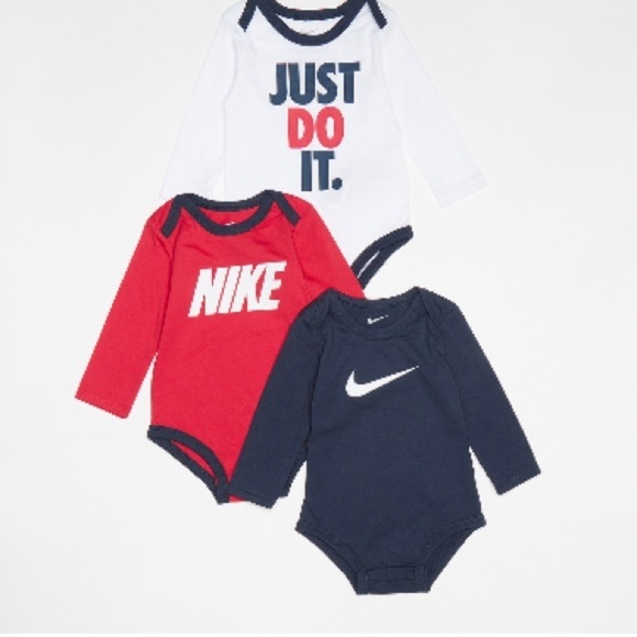 Nike Baby Boy's Long Sleeve Bodysuits Size new born Black/White 3-Pack Set - Picture 10 of 13